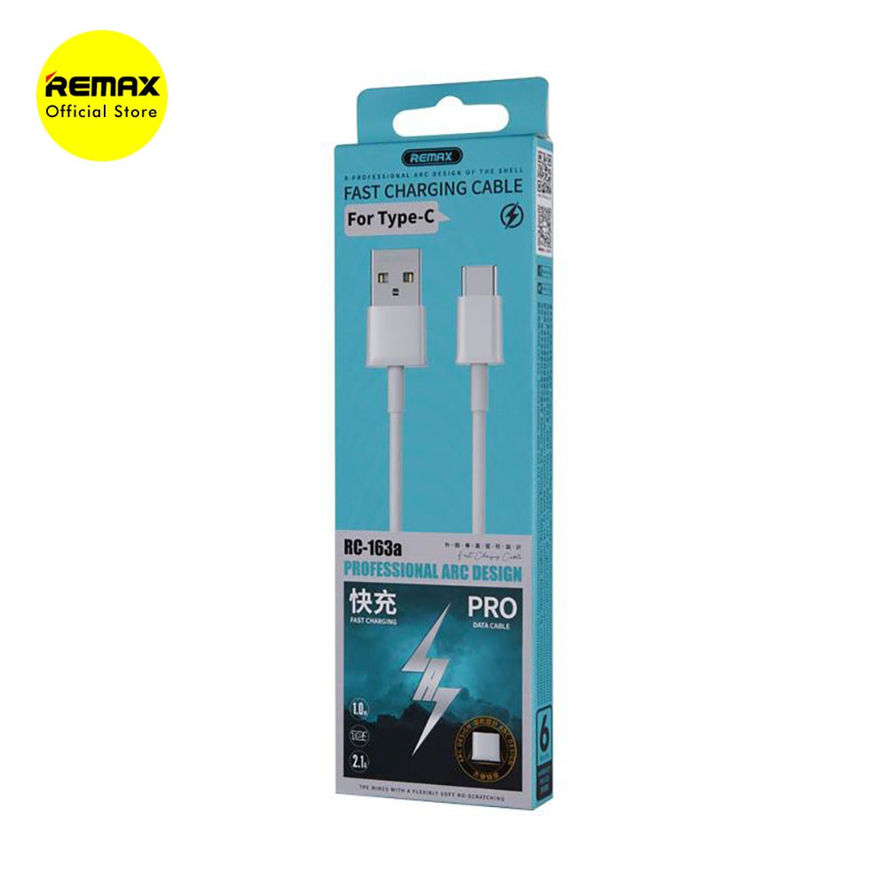 Kabel Data Type-C Remax RC-163A Fast Charging Cable Data/ Kabel Charger/ Kabel Murah Original