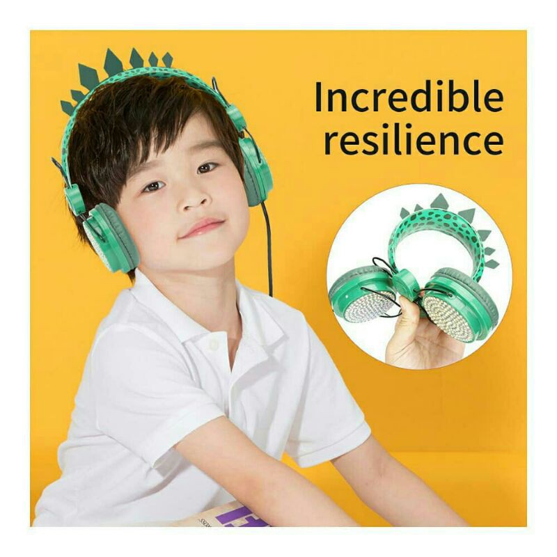 headphone hetset earphone anak kids Dino