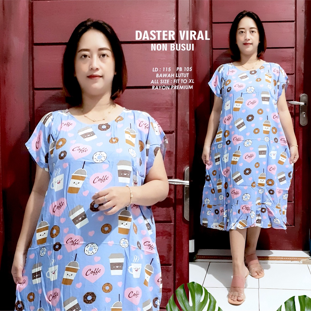 DASTER RUFFLE | DASTER VIRAL MOTIF | DASTER KEKINIAN | DASTER RAYON MURAH BAWAH LUTUT NON BUSUI-MOTIF 38