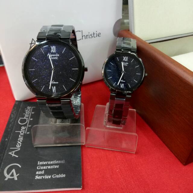 Jam Tangan Analog Couple Alexandre Christie AC 8604 MH /LH All Black