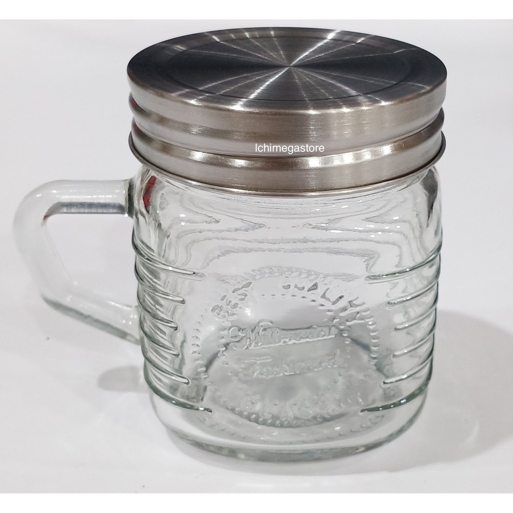  Gelas  Harvest Jar Mug  Tutup  Stainless Ekslusif Design 300 