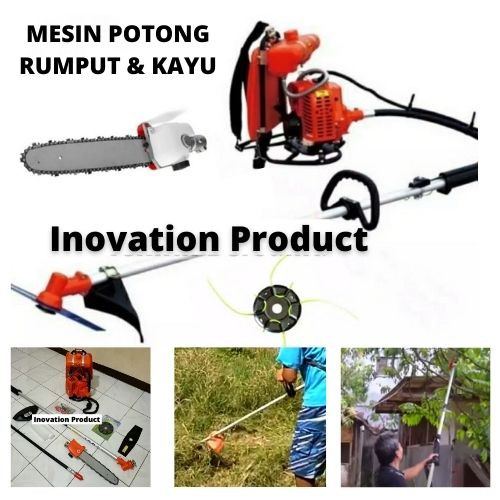 Mesin Potong Rumput dan Kayu Chainsaw 2 in 1 Serbaguna 114110