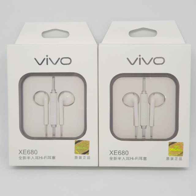 Headset VIVO XE 680 V5 Plus V7 V9 V11 X20 X21 Original 100% Handsfree Earphone VIVO XE 680 Y83 Y97