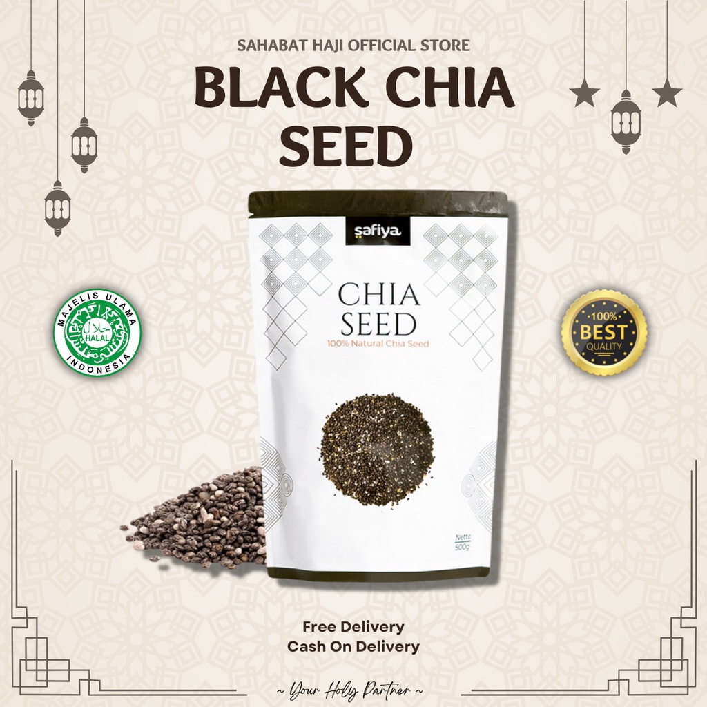 

Organic Black Chia Seed Premium (250 gram) - Biji Chia Original Safiya Food