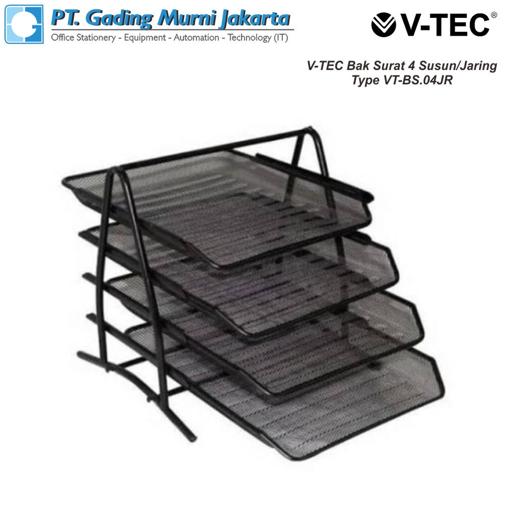 

Letter Tray / Bak Surat Besi 4 Susun V-Tec BS.04JR