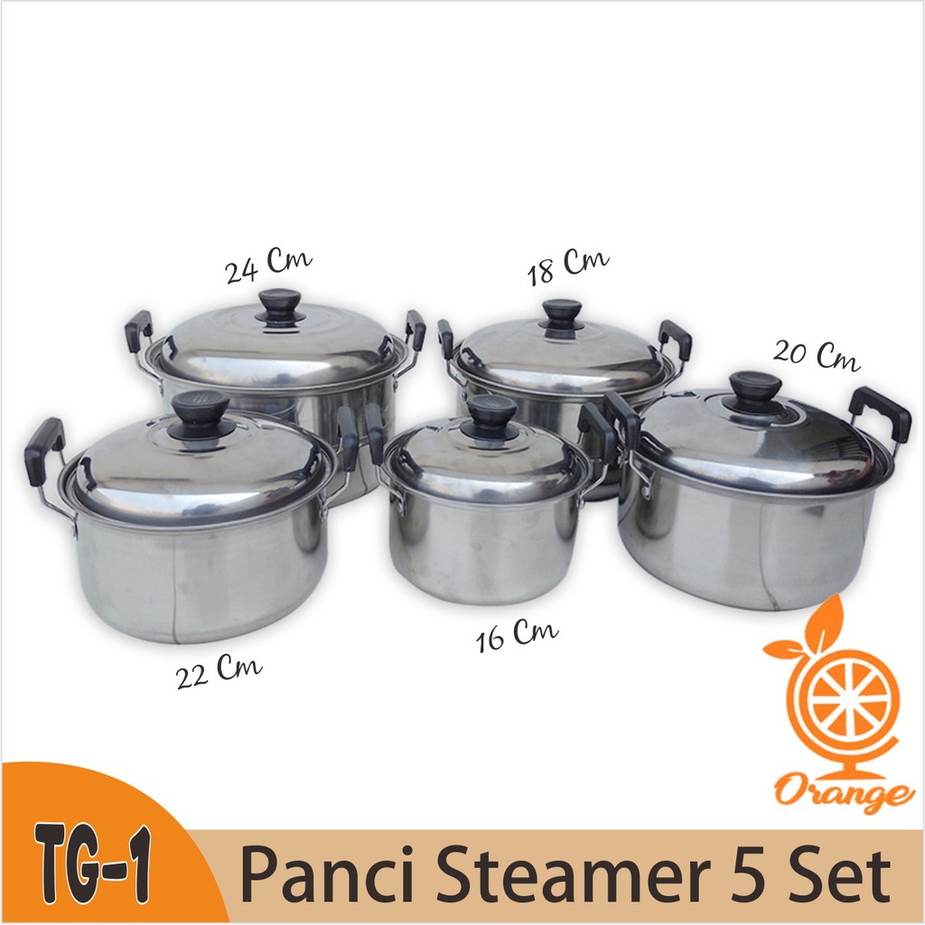 Panci Steamer 5 Set Panci Kukusan Dandang panci sebaguna panci multifungsi