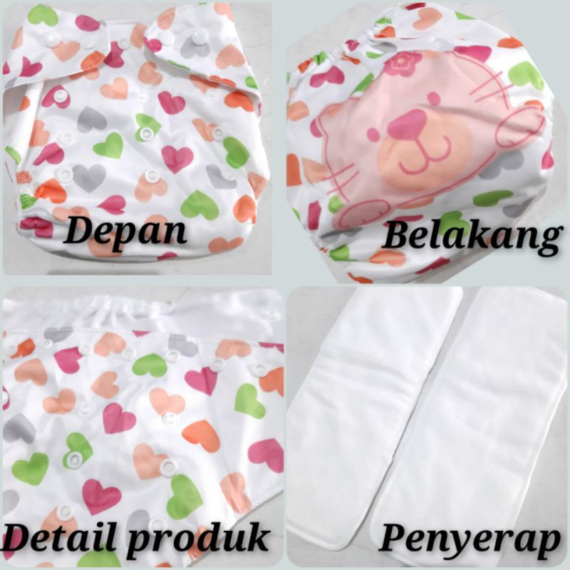 u/n POPOK PAKAI ULANG DENGAN PENYERAP MICROFIBER LOVE MOM