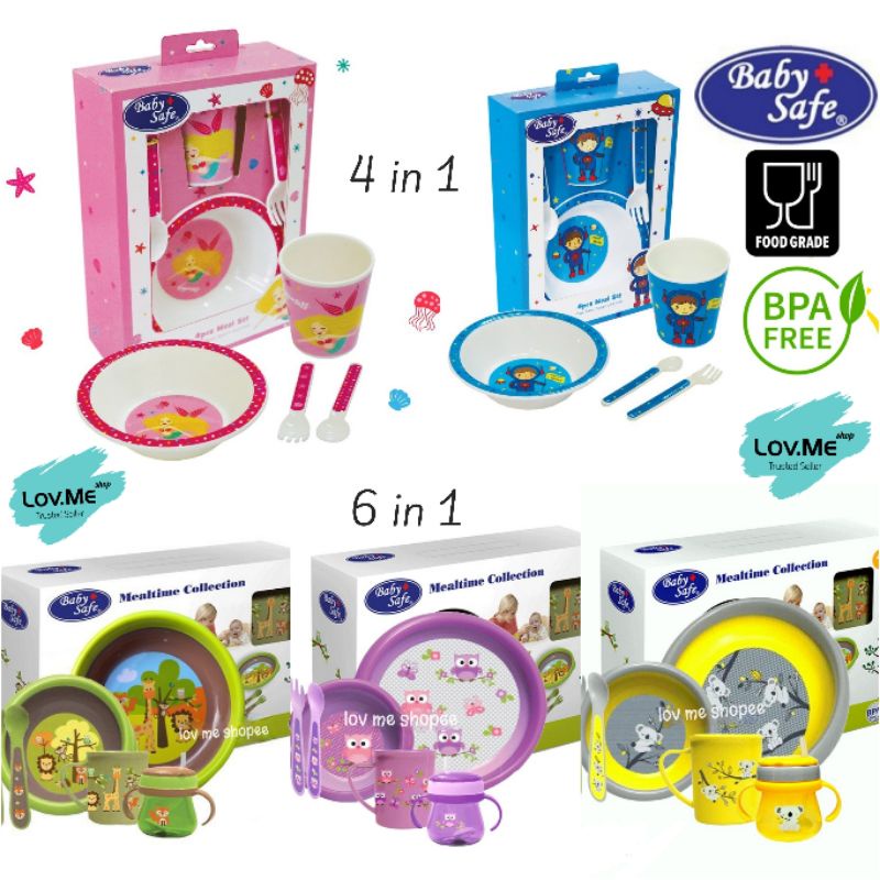 Baby Safe Feeding Set Meal - Perlengkapan Makan Bayi PERALATAN MPASI Fs64 Fs500