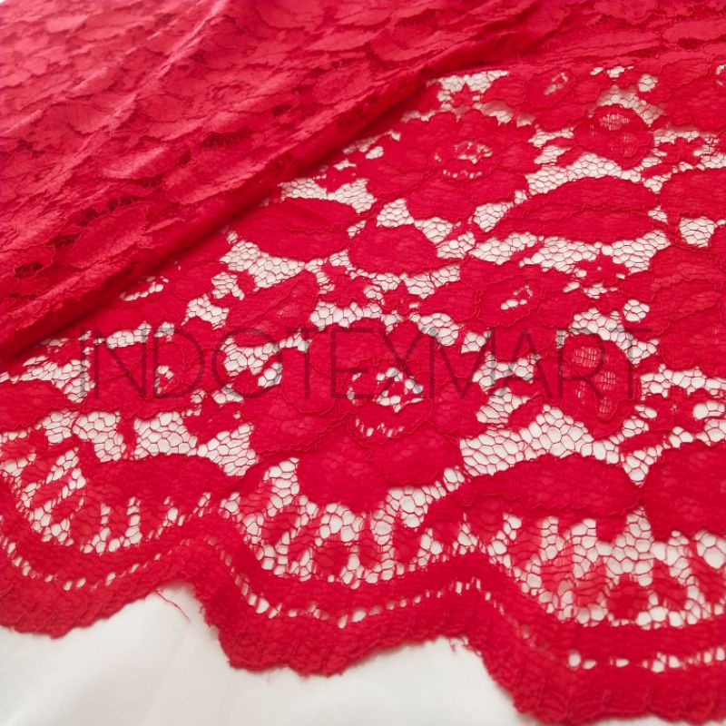 Kain Brokat Meteran Red/Kain Brokat Premium/Kain Brokat Murah