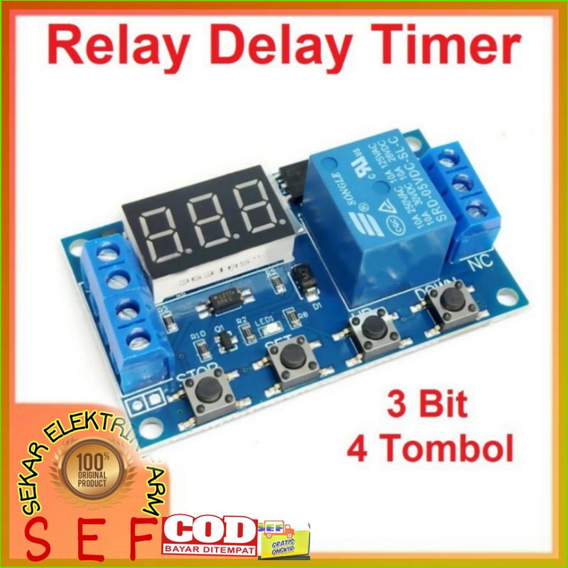 Timer power 6v-30v Modul Relay Saklar timer 10A pengatur waktu ARUS AC/DC 10A