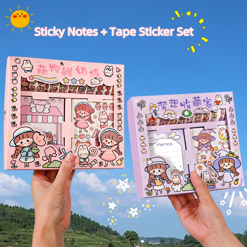 20 / 50 PCS / Set Stiker Tape Motif Print Kartun Untuk Dekorasi Diary