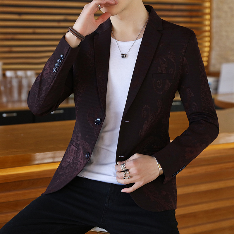 Pakaian biasa laki-laki pakaian baru orang Korea Blazer mantel tunggal Barat fashio Jas Pria Mewah