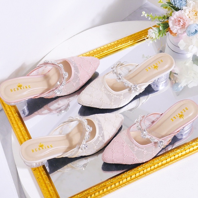 Bernike Shoes - Devinna Sepatu Pesta Wanita Brukat Heels Kondangan