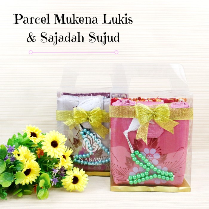 Parcel Mukena Parasut Lukis dan Sajadah Sujud Mini Souvenir Oleh Oleh