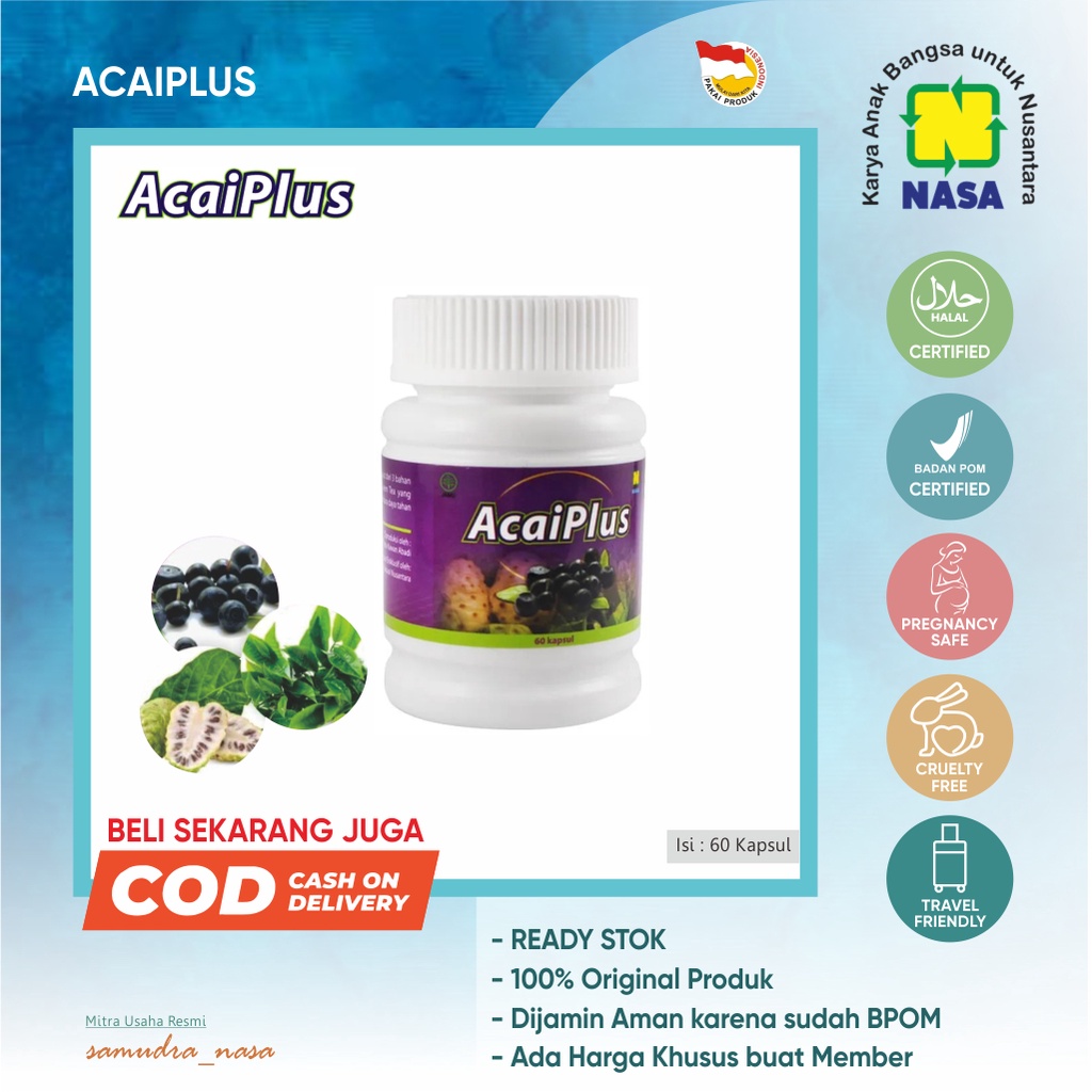Acai plus (obat pelangsing alami) asli NASA/ OBAT PELANGSING BADAN TERLARIS DAN TERAMPUH/ BPOM/ BISA