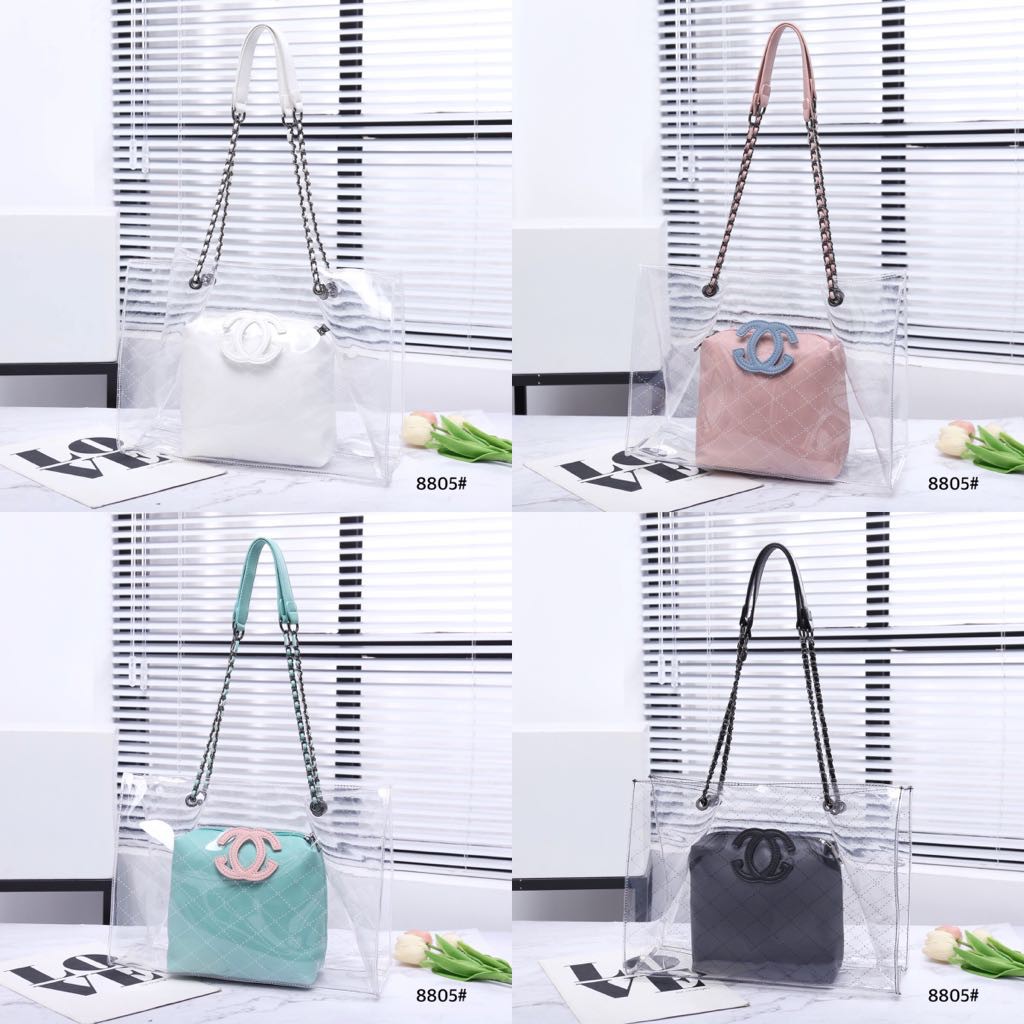 Tas Chanel Transparent 2in1 8805  JKL 96  batam impor original fashion branded reseller sale