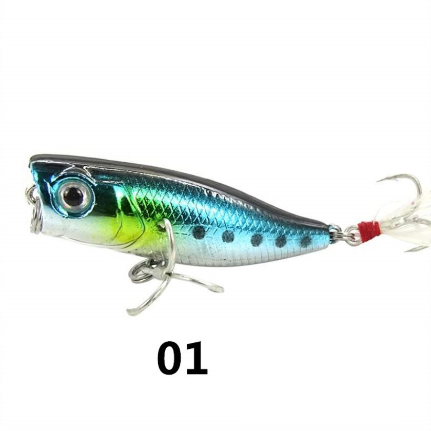 1Pcs New Mini Popper Umpan Pancing 4.5cm/3.5g Fishing Lure Swimbait Bass Wobbler Ikan Penguatan kait Bait Floating Topwater