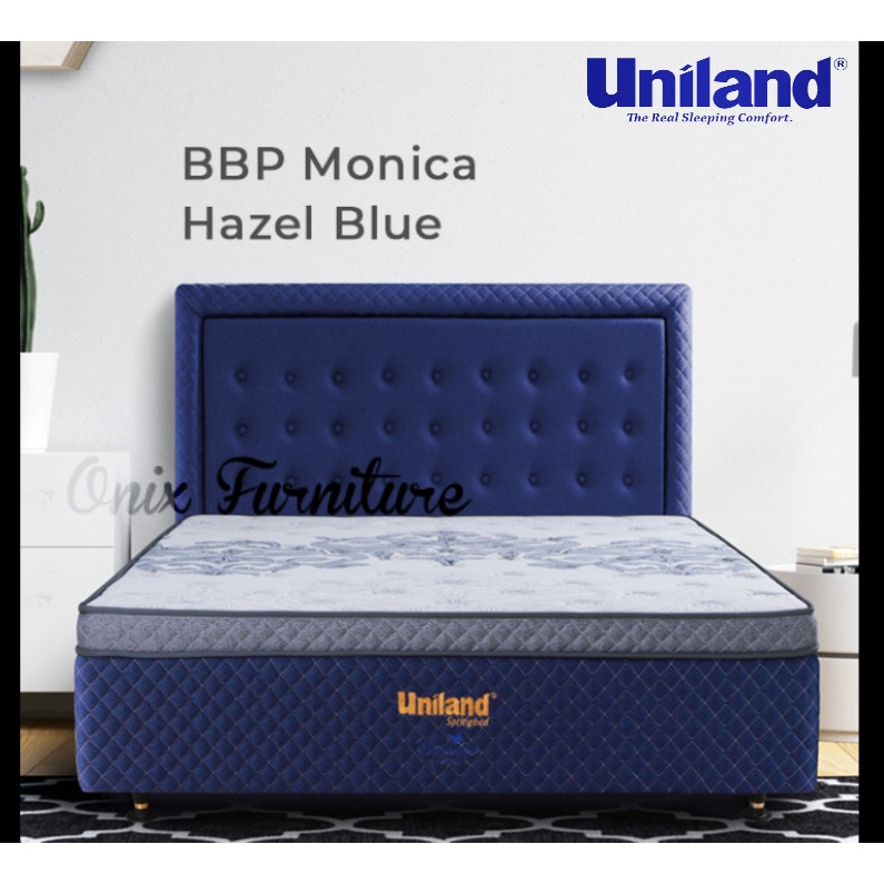 Springbed Fullset Uniland Beautybed Plushtop Monica, 100x200 Blue