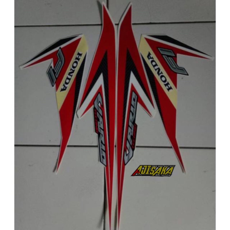 striping stiker lis les vario techno 125 fi LED 2015 putih merah putih
