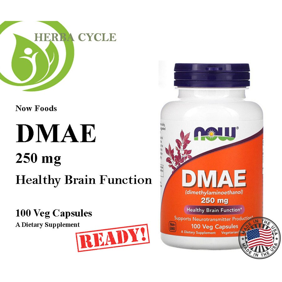 Now Foods DMAE 250 mg 100 Veg Cap Jaga Kesehatan Otak Ingatan ORI USA Import