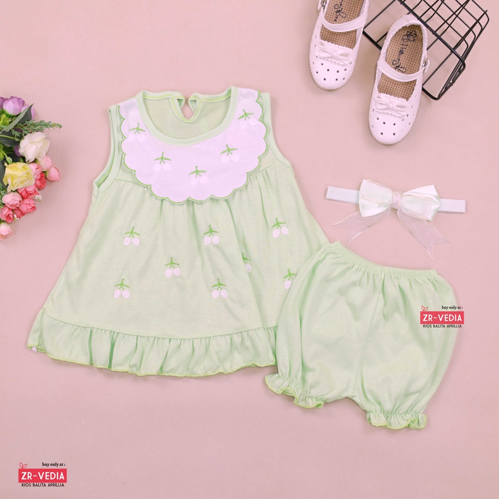 [FREE BANDANA] Setelan Baby Berry 0-12 Bulan / Baju Tidur New Born Set Perempuan Lengan Baby Perempuan Celana Pop ZR Vedia