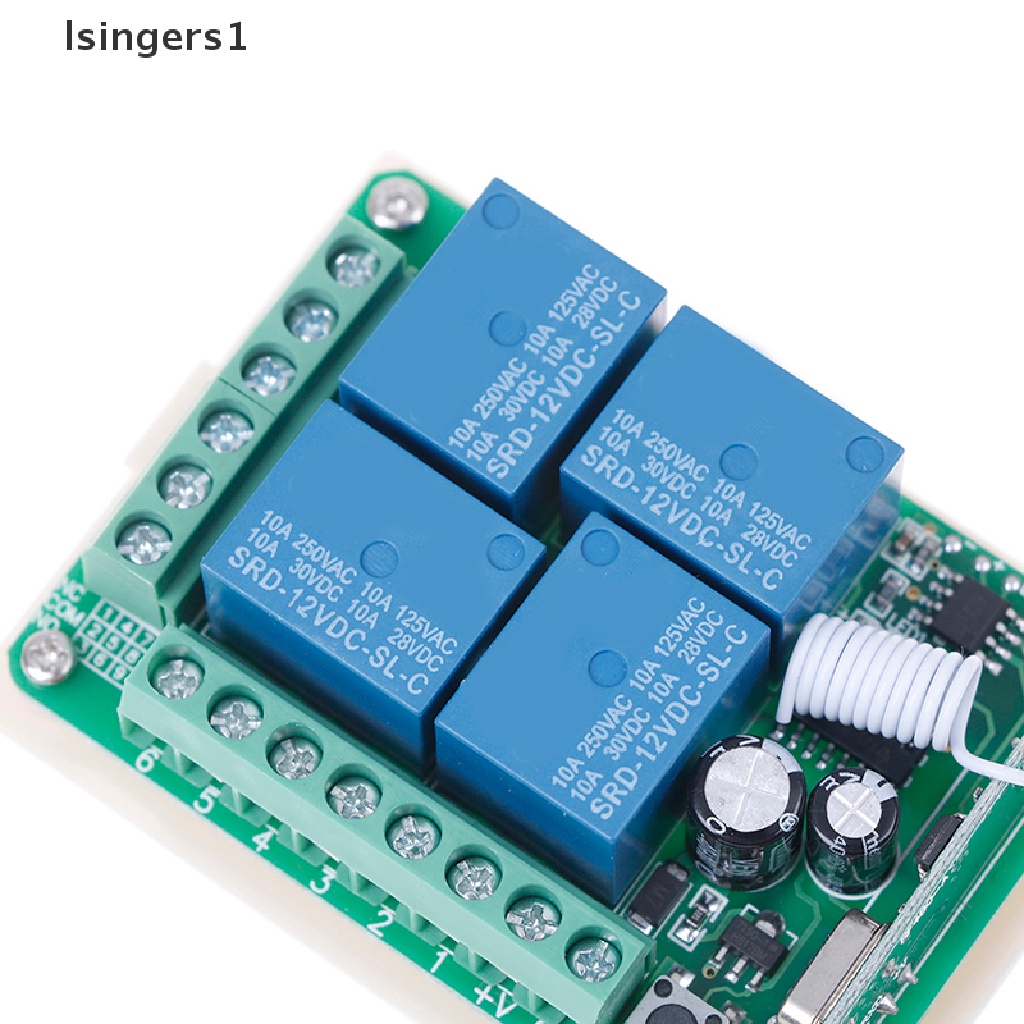 (lsingers1) Switch relay rf wireless 4ch DC 12v 10a 433mhz