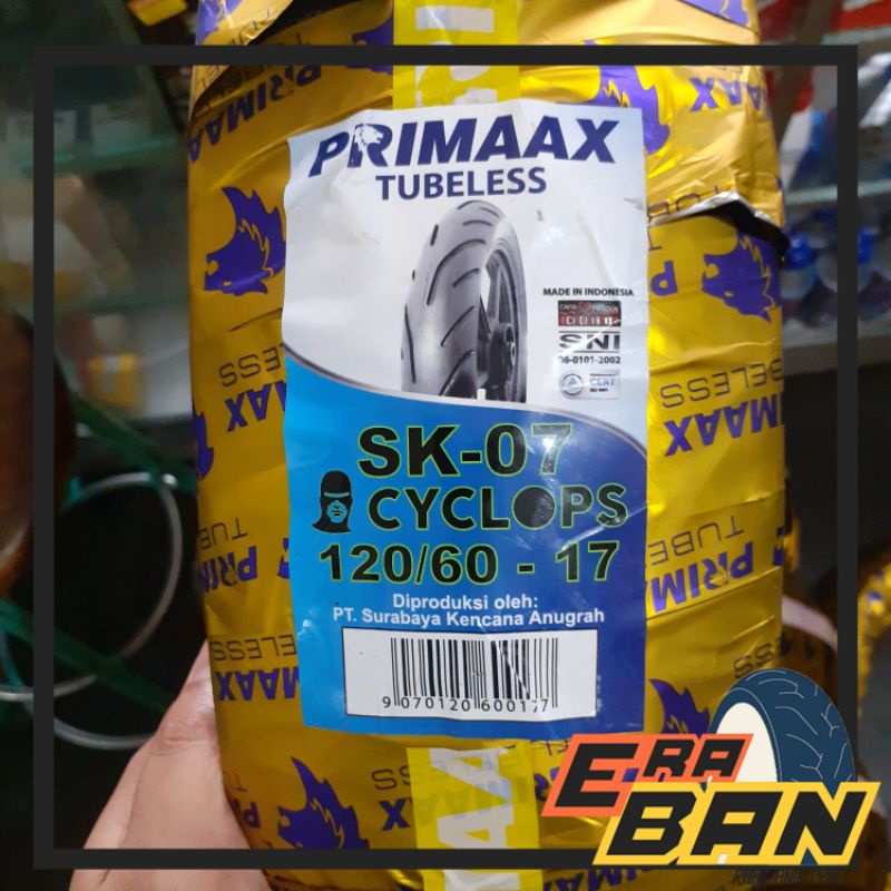 BAN LUAR PRIMAAX SK07 120 60 RING 17 CBR,NINJA 4T DEPAN
