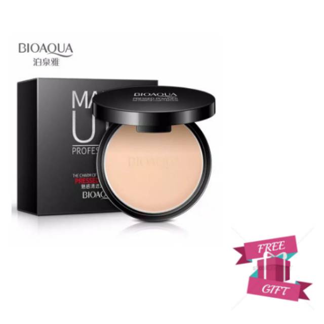 Bedak Padat  Make Up Professional Pressed Powder original bioaqua Free Gift