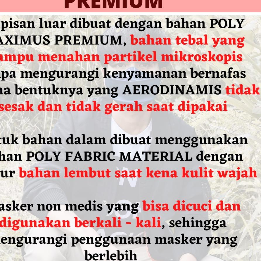 Trend - M-04 Masker Kain 3 ply Lapis Hijab Distro Korea Headloop Earloop Motif Pria Cowok  Keren