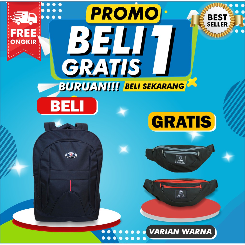 BELI 1 GRATIS 1 Tas Laptop Elite Polo Original Formal Anak Sekolah SD SMP SMA Kuliah Kerja Kantor