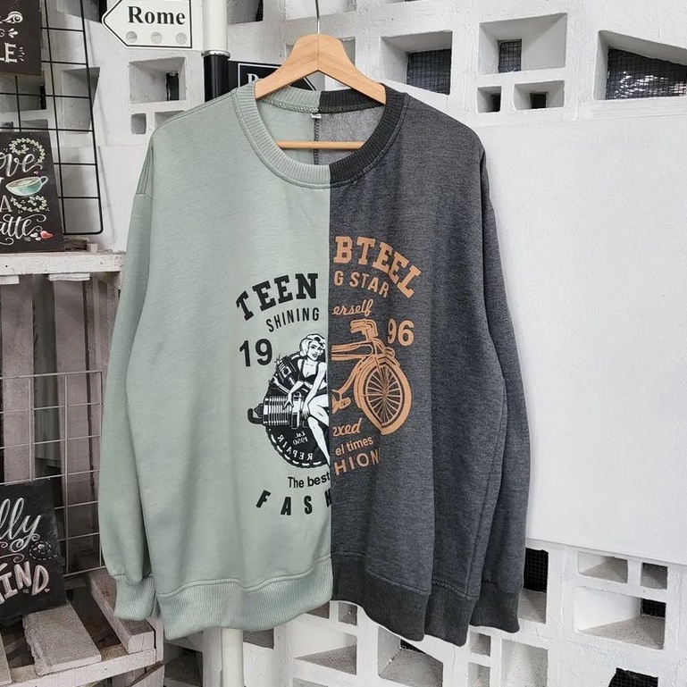 Sweater Bassic Teen xxl Crewneck Oblong Gaya Terbaru