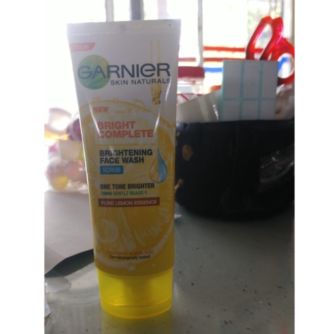 Garnier Scrub Bright Complete 100 Gr Pure Lemon Essence || Sabun Wajah Cuci Muka