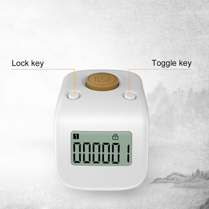 Gro Digital LCD Finger Ring Tally Counter 6 Digit Bead Prayer Counter Clicker