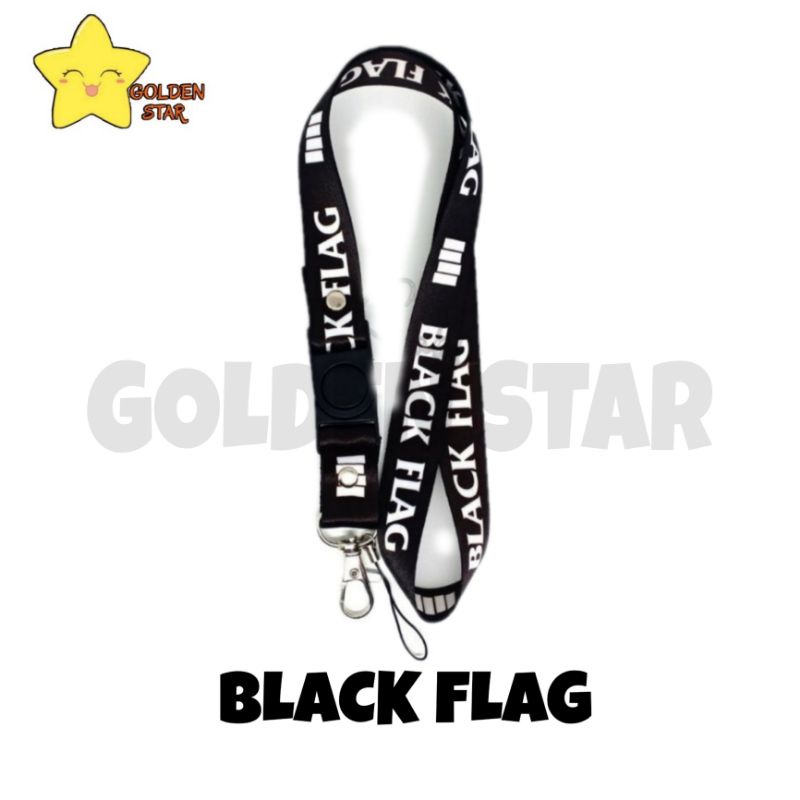

Tali Lanyard BLACKFLAG BAND METAL | tali lanyard DISTRO | gantungan kunci name tag id card kartu nama / tali lanyard gantungan leher FREE ORING