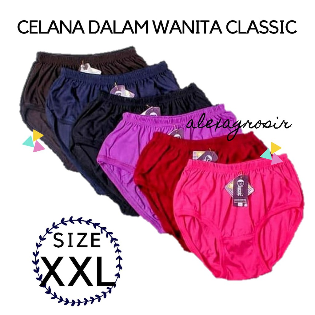 Undies Celana Dalam Wanita Merk Classic Ukuran ampe extra jumbo size Free size XXL