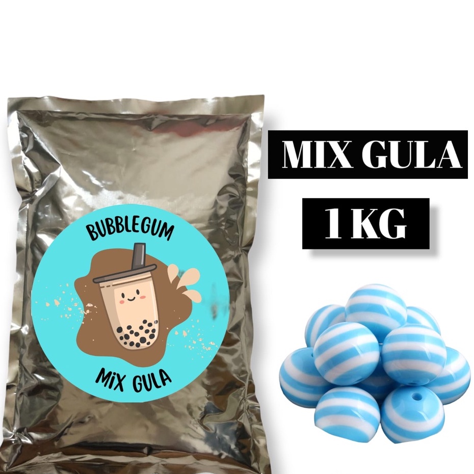 

BUBUK MINUMAN BOBA / SERBUK MINUMAN / POWDER DRINK RASA BUBLEGUM / PERMEN KARET 1KG MIX GULA