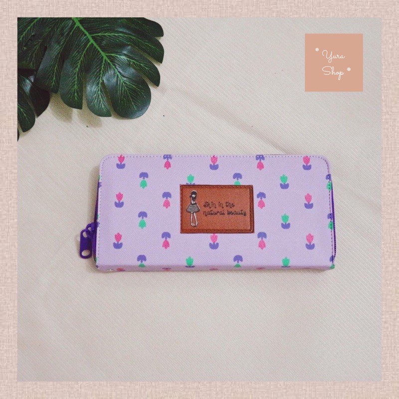 Dompet Panjang Motif Tulip Korea | Shin In The Natural Beauty Wallet | Yurashop