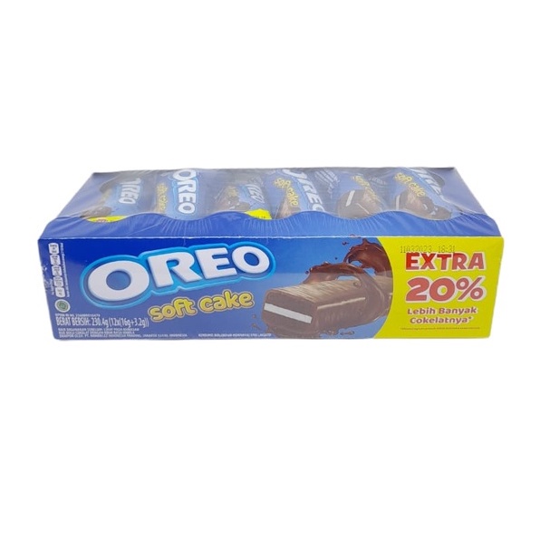 

Oreo Soft Cake Bolu Coklat Extra 20% Box Isi 12Pcs x 16gr