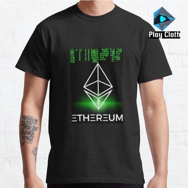 Kaos Baju Ethereum logo symbol green coding 810