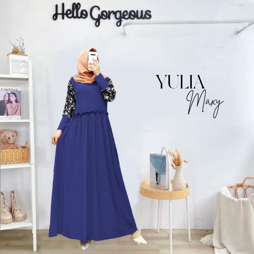 PAKAIAN WANITA FASHION MUSLIM DRESS MAXI YULIA TERBARU DMR