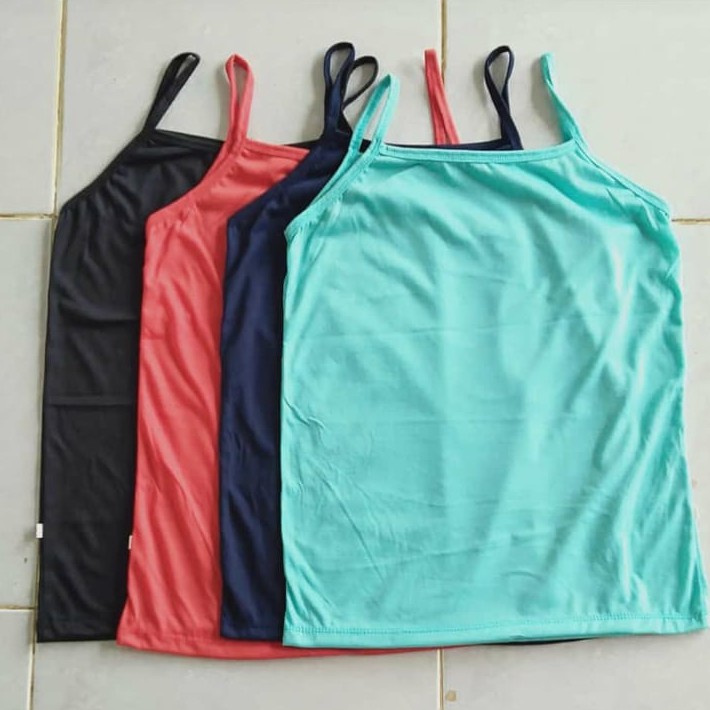 12 Pcs Singlet Jumbo Tali Wanita Dewasa Polos / Tank Top Wanita Dewasa / Singlet Tali Wanita Jumbo