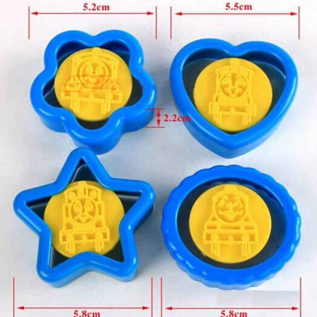 Cookies Cutter Bentuk Kereta - Cetakan Kue Kering Motif Kereta Api Biru - Cetakan Makanan - Cetakan Cookies