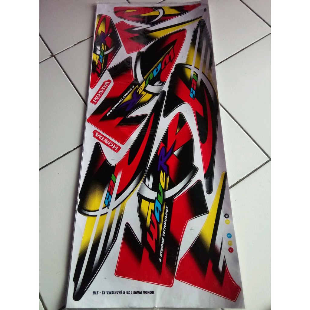 Aksesoris Striping Stiker Lis Variasi Motor Honda Karisma 125 - Wave - 02