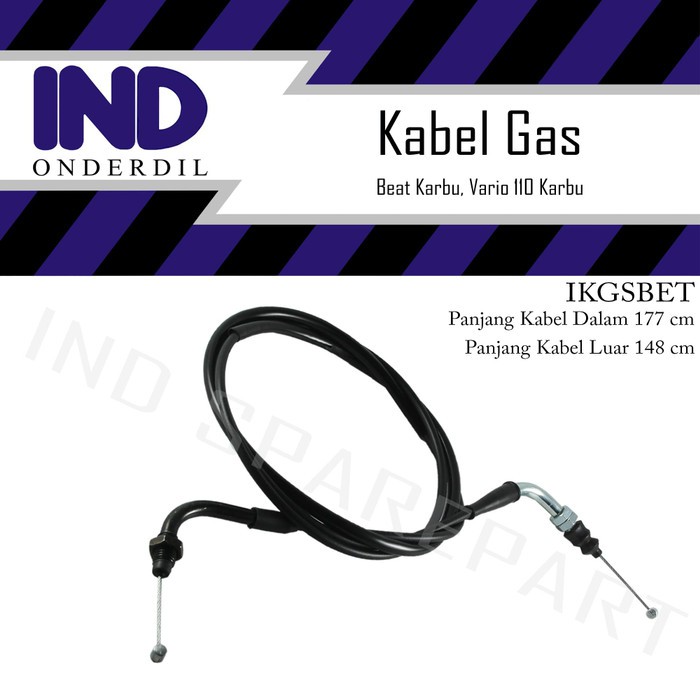 IND Onderdil Kabel-Tali-Kawat Gas Honda Beat Karbu Lama/Vario 110 Carbu Old