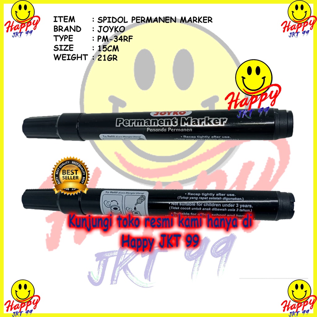 [ HAPPY JKT 99 ] SPIDOL JOYKO PM-34RF PERMANENT PERMANEN (FREE REFILL)