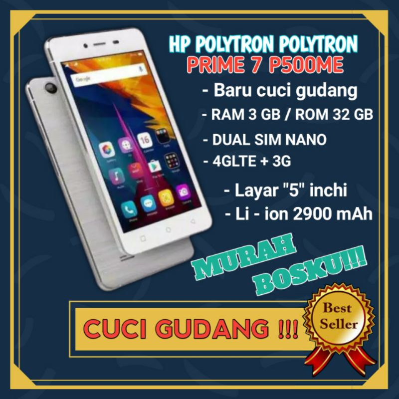 Jual HP MURAH 4G HP POLYTRON PRIME 7 P500ME BARANG BARU CUCI GUDANG