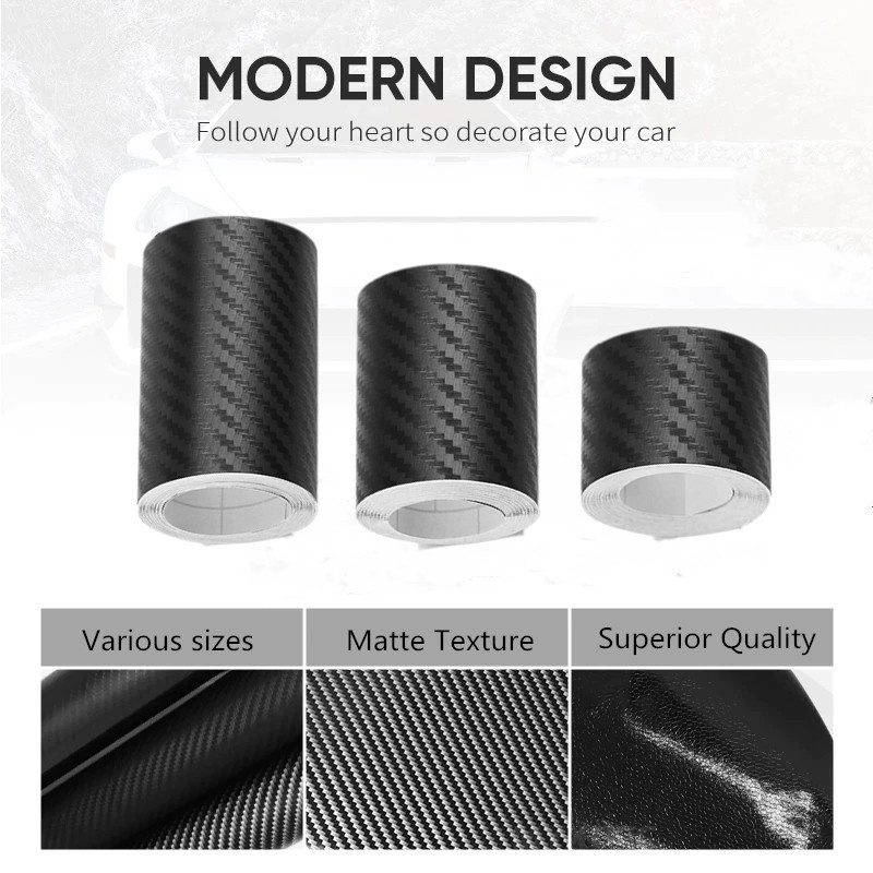 3/5/7/10m Carbon Fiber Protector Strip Sticker Auto Bumper Door Sill Protection Anti-stepping Car Decoration Tape