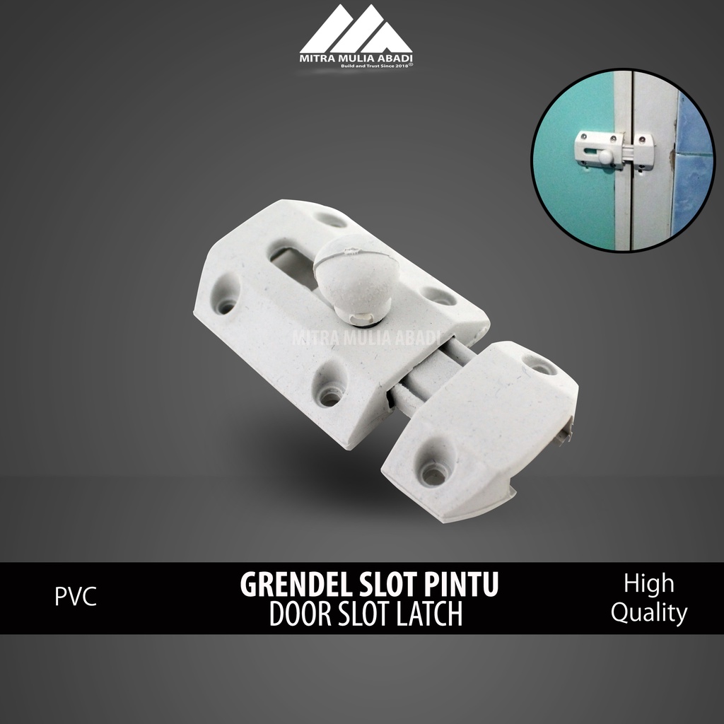 Grendel Selot Pintu PVC Kamar Mandi 1 pcs + Skrup