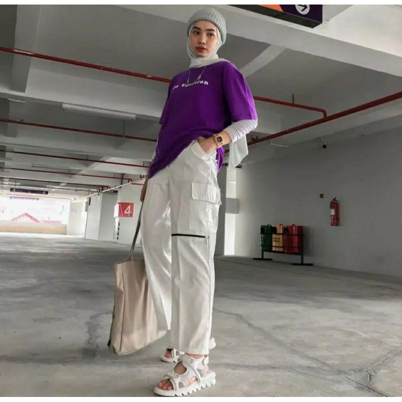 Celana Cargo Zipper Premium