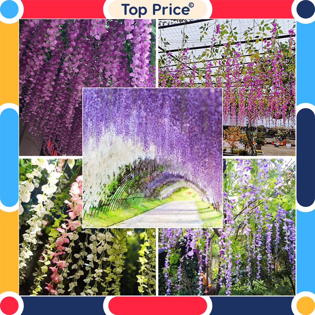 TOPPRICE BUNGA ARTIFICIAL WISTERIA IMITASI tanaman gantung palsu plastik daun artificial dekorasi kamar KB37